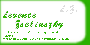 levente zselinszky business card